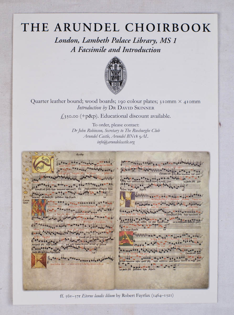 The Arundel Choirbook. London, Lambeth Palace Library, MS 1. A Facsimile and Introduction.