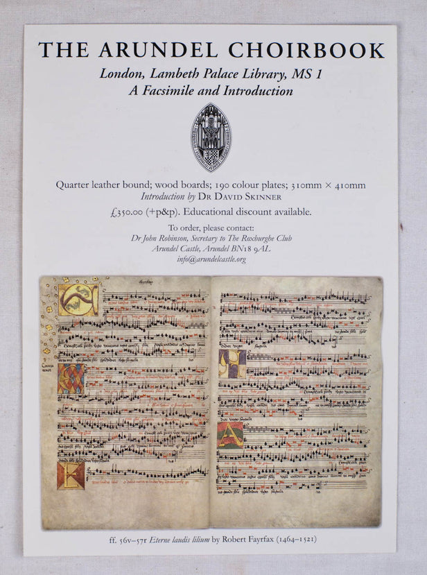 The Arundel Choirbook. London, Lambeth Palace Library, MS 1. A Facsimile and Introduction.