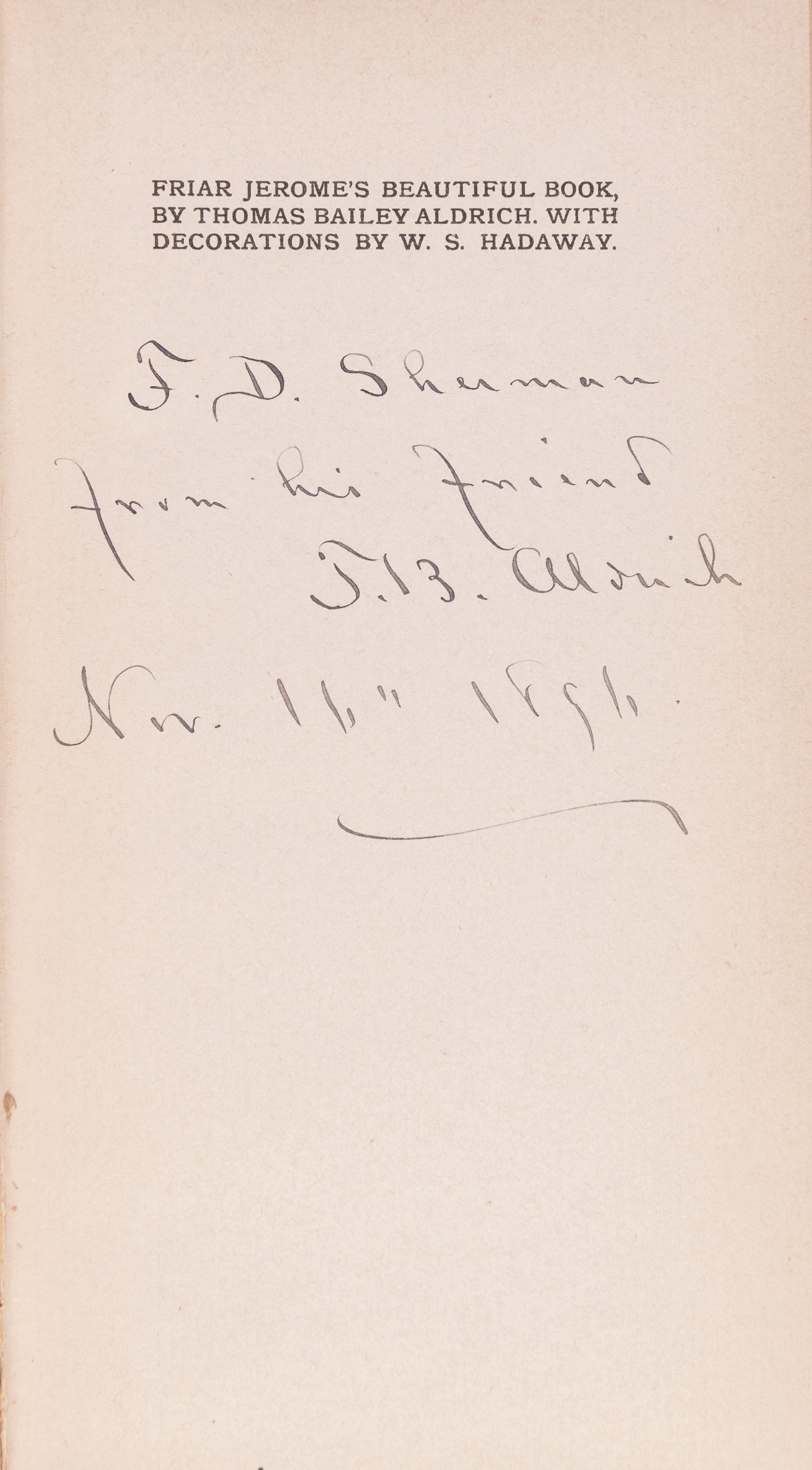 Friar Jerome's Beautiful Book.