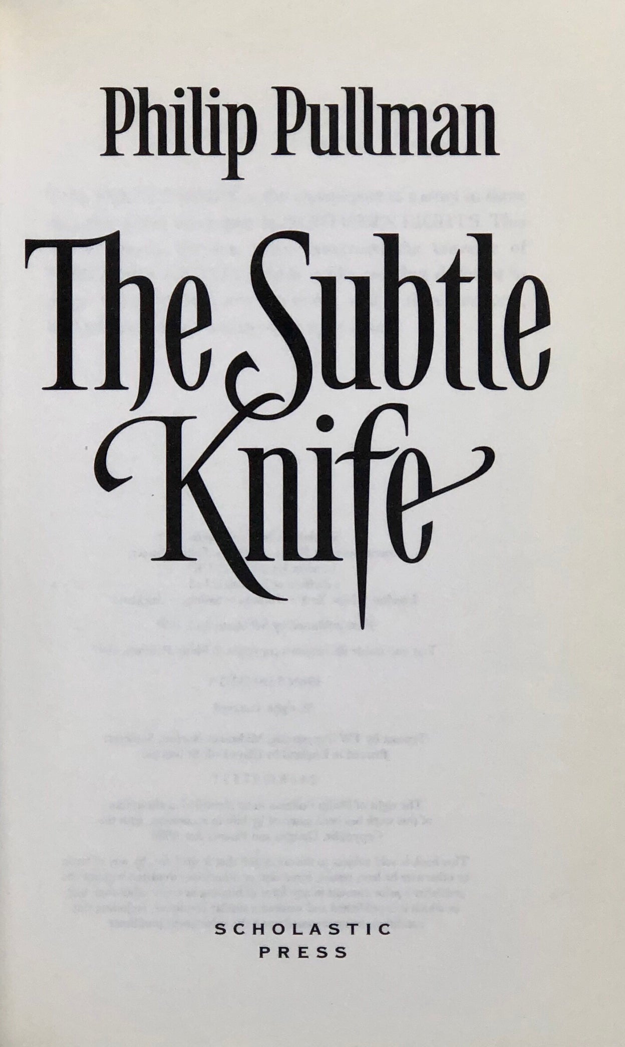 The Subtle Knife.