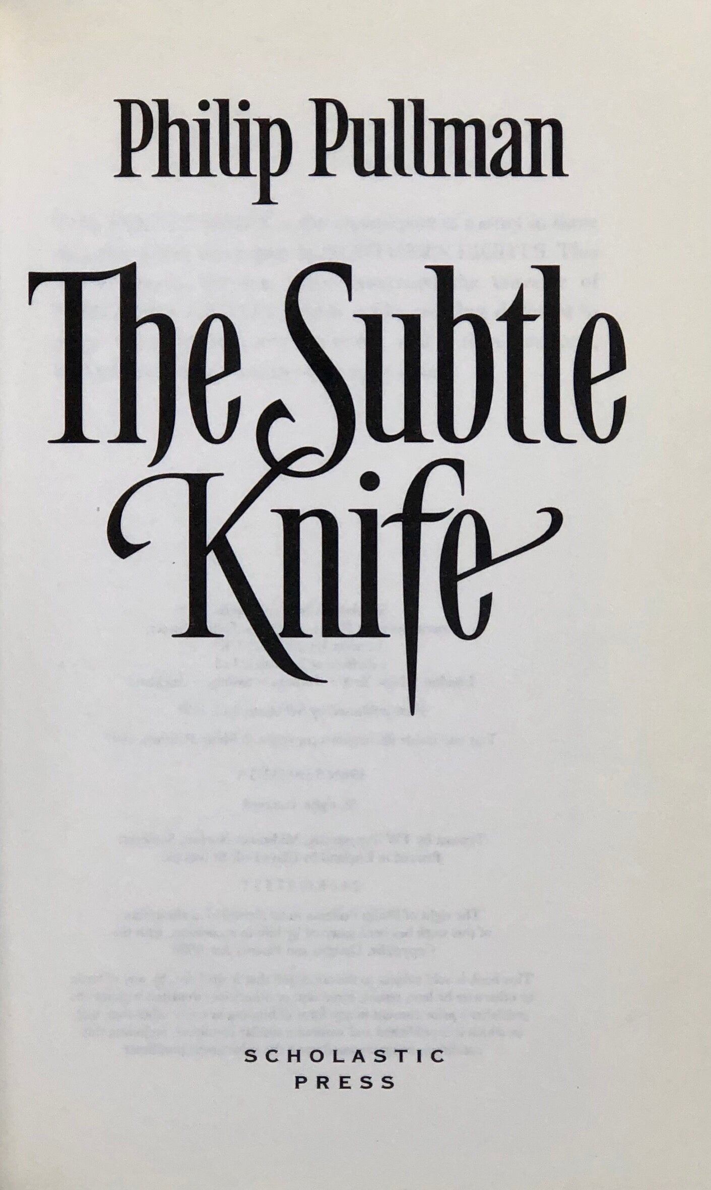 The Subtle Knife.