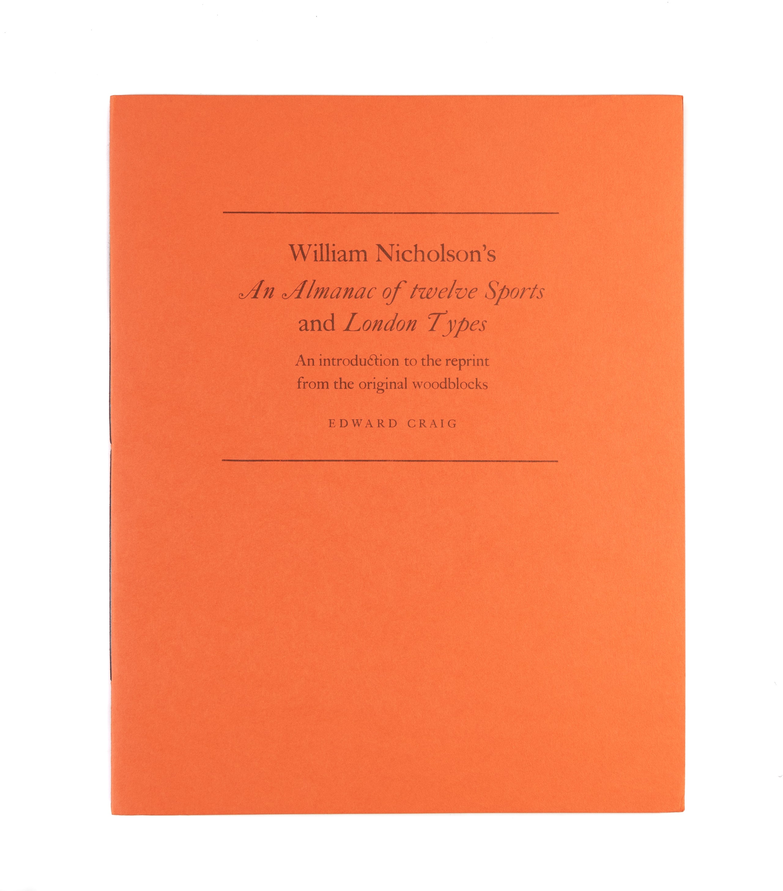 An Almanac of Twelve Sports & London Types.