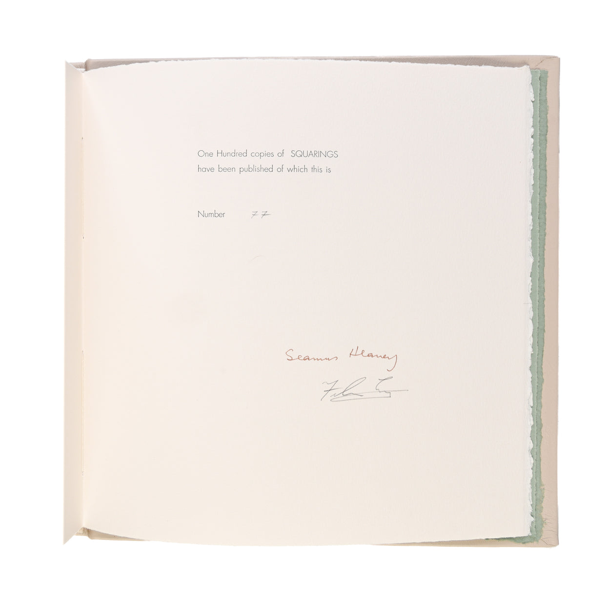 Squarings. Twelve Poems. Lithographs by Felim Egan.