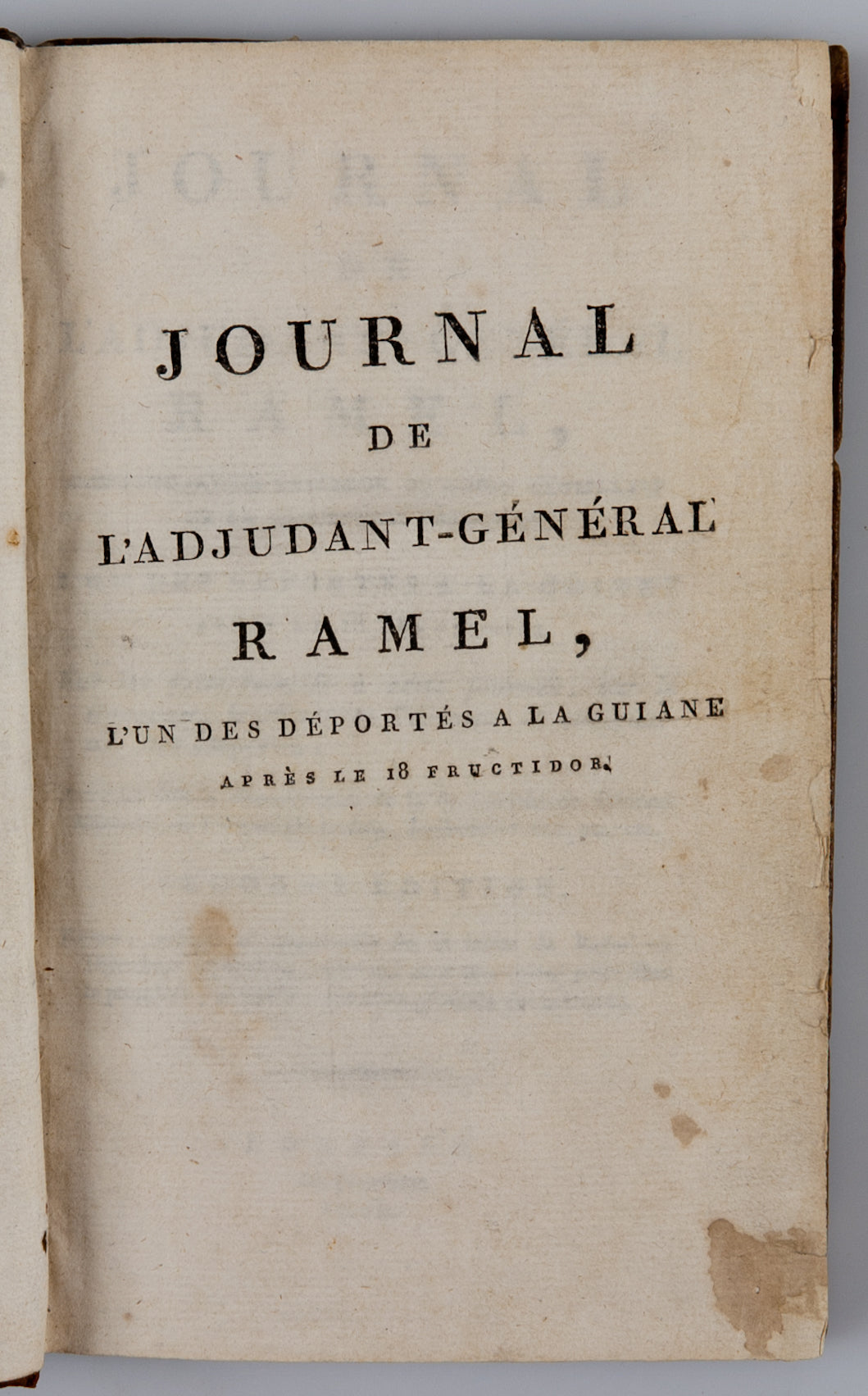 Journal de l'Adjutant General Ramel,