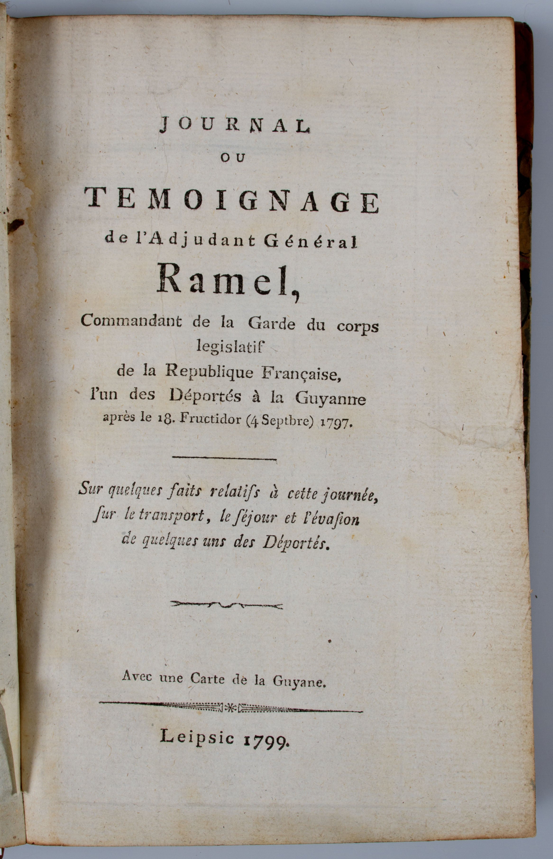 Journal ou Temoignage de l'Adjutant Général Ramel,