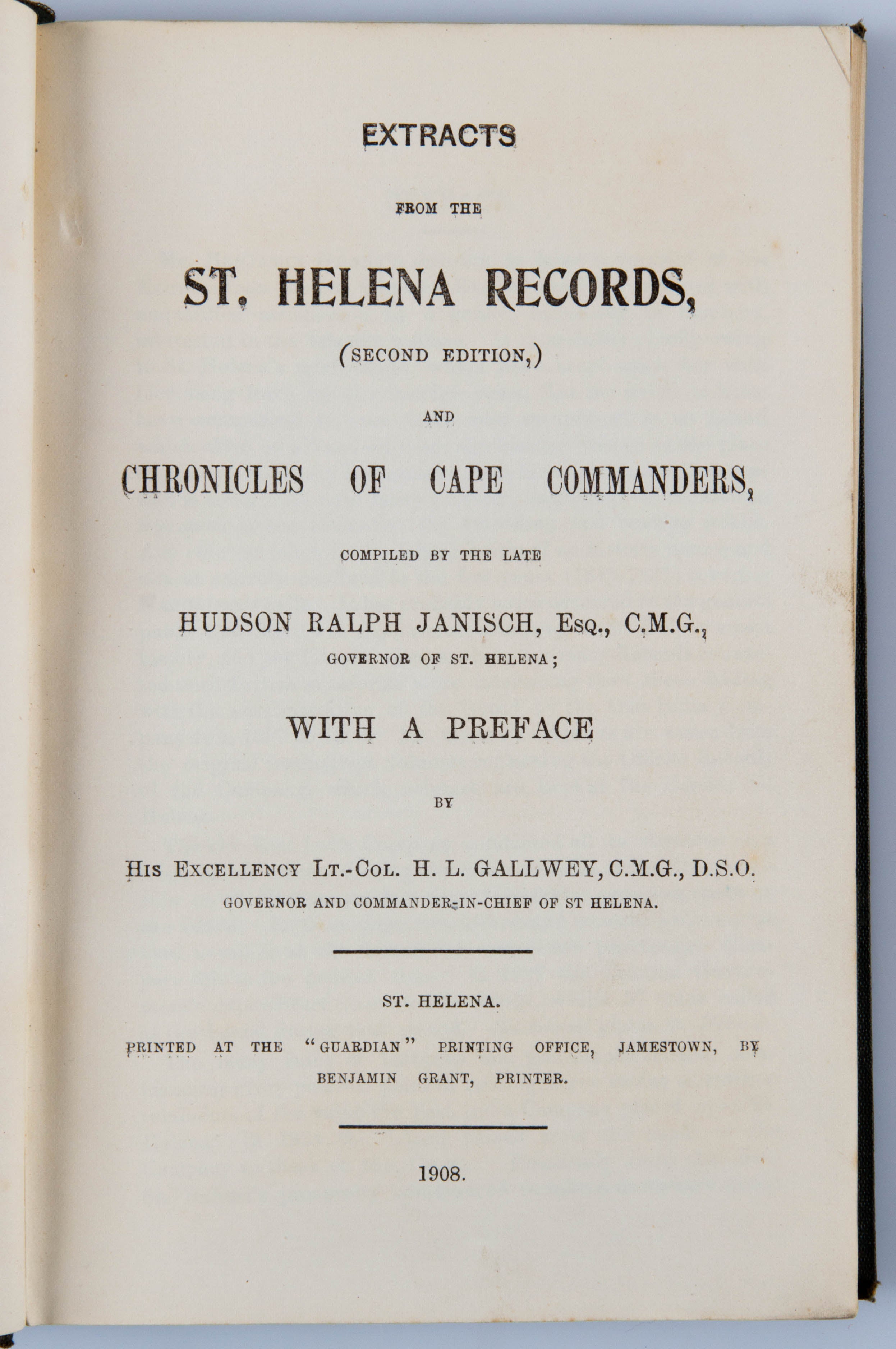 Extracts from the St. Helena Records...