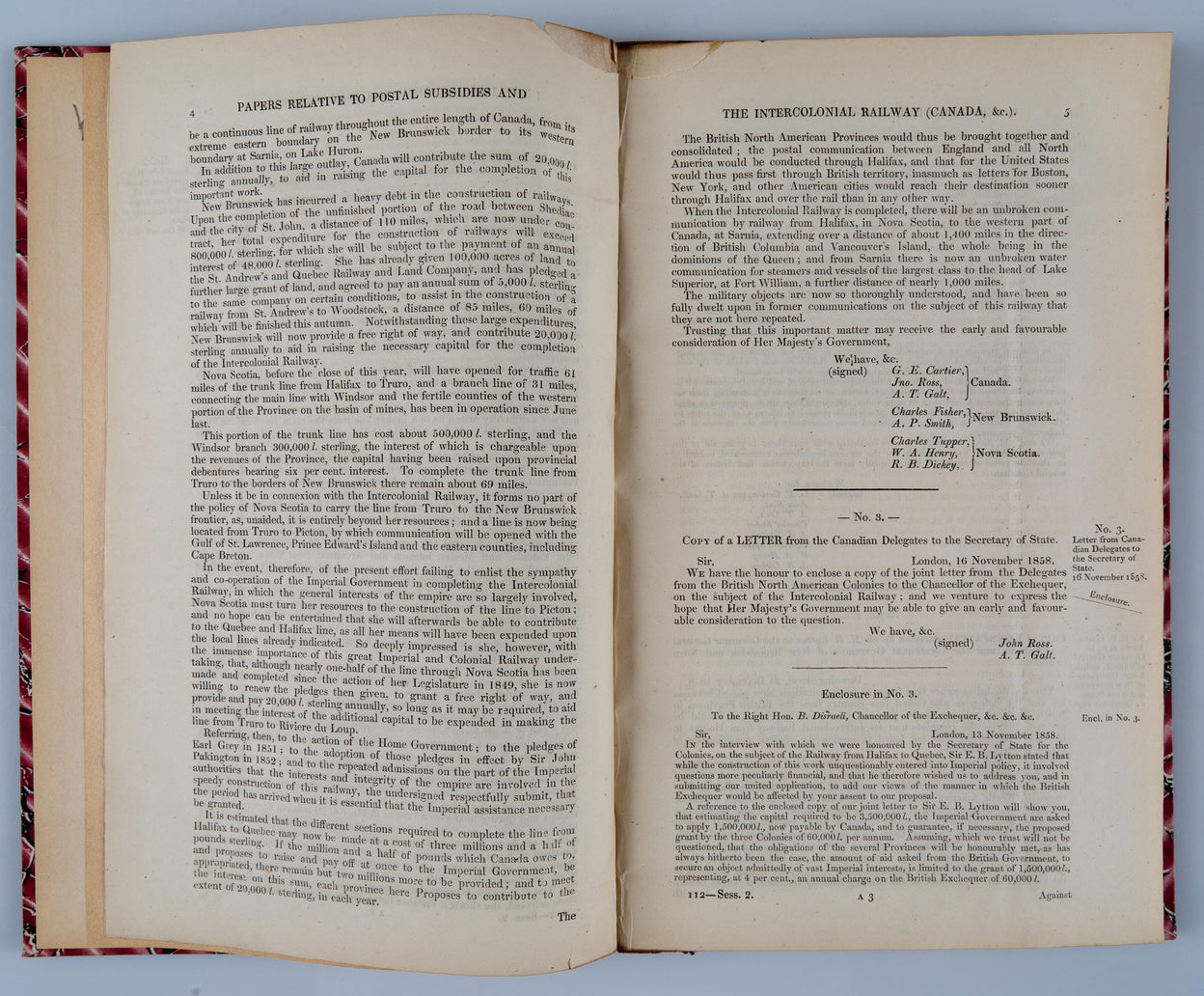 Copies of the Address from both Branches of the legislature of Canada to Her Majesty relative to Postal Subsidies and the Intercolonial Railway;