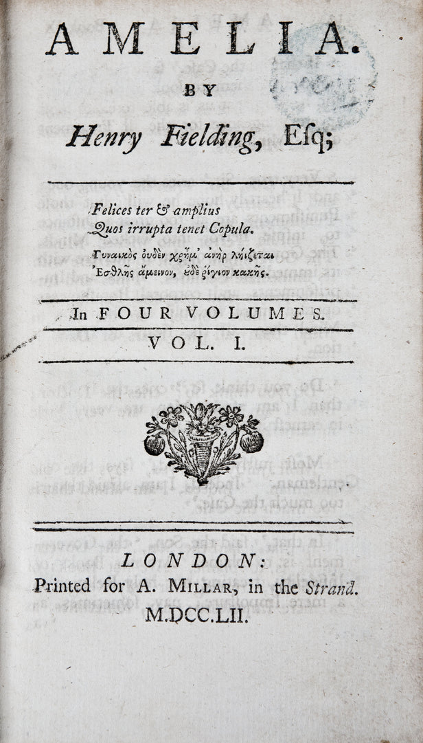 Amelia. By Henry Fielding, Esq; In Four Volumes.