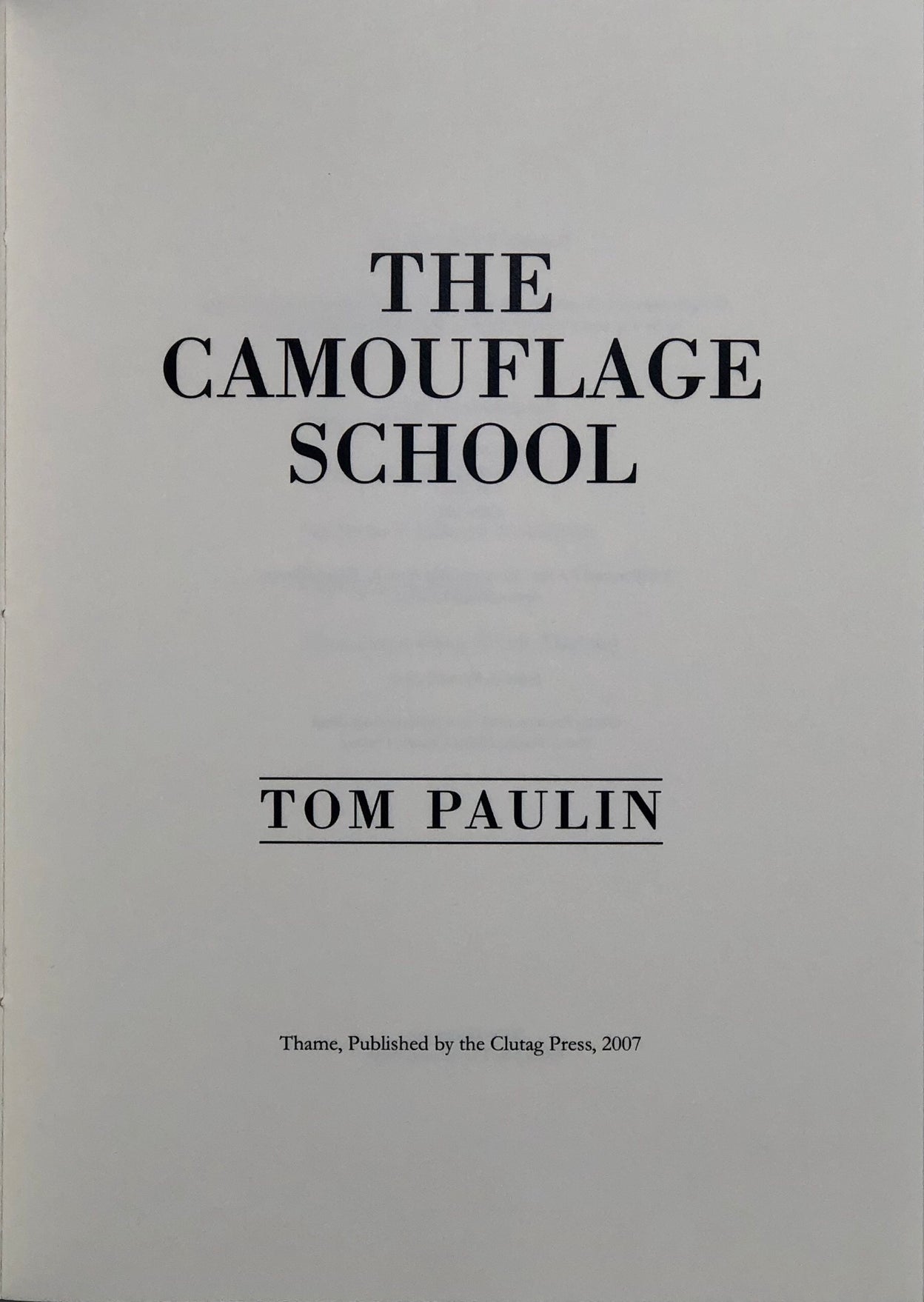 The Camouflage School.