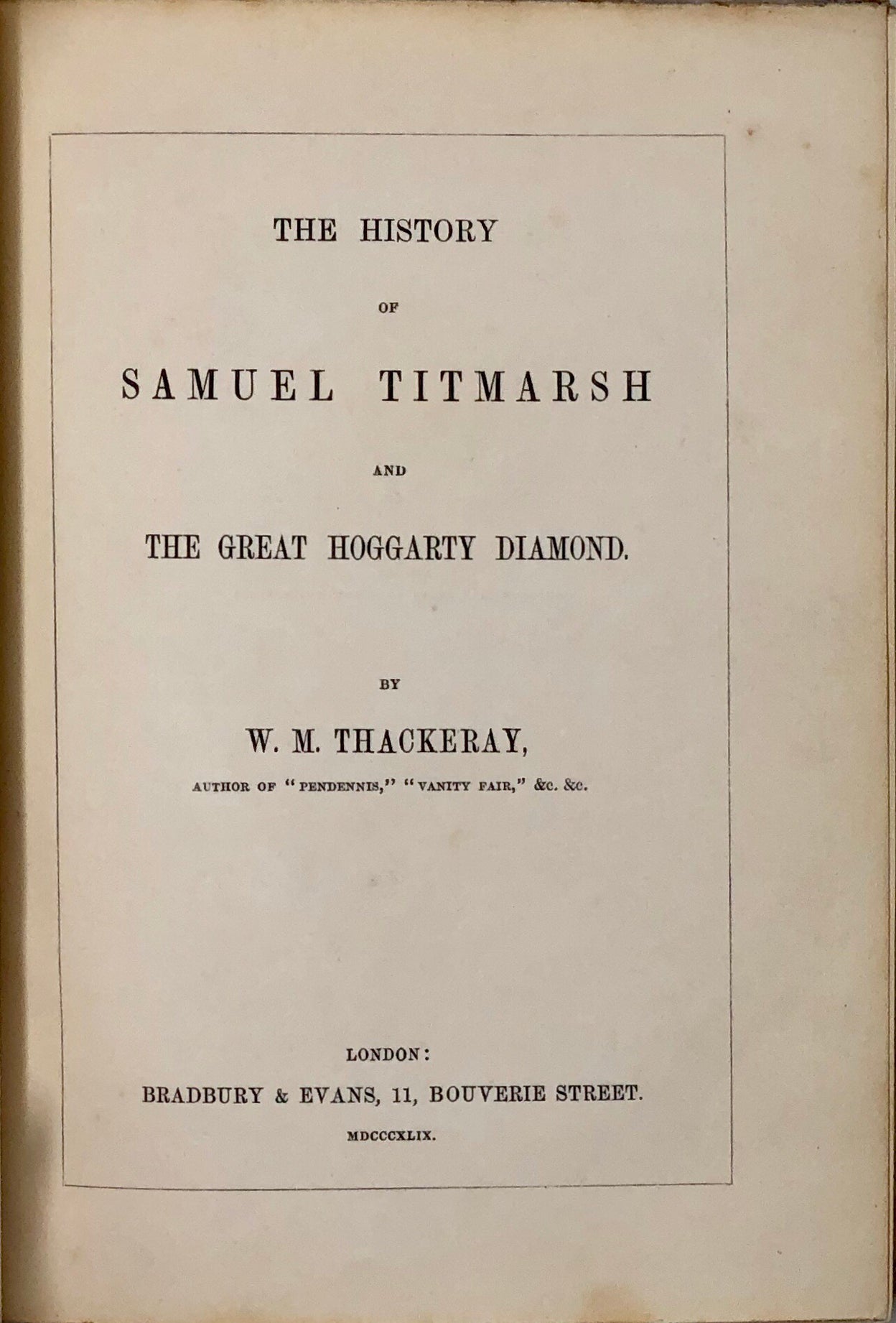 The History of Samuel Titmarsh and the Great Hoggarty Diamond