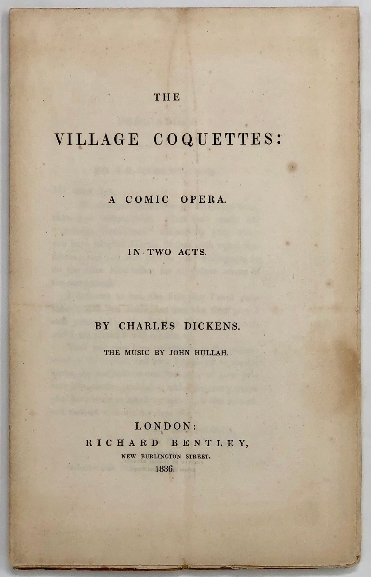 The Village Coquettes a Comic Opera.