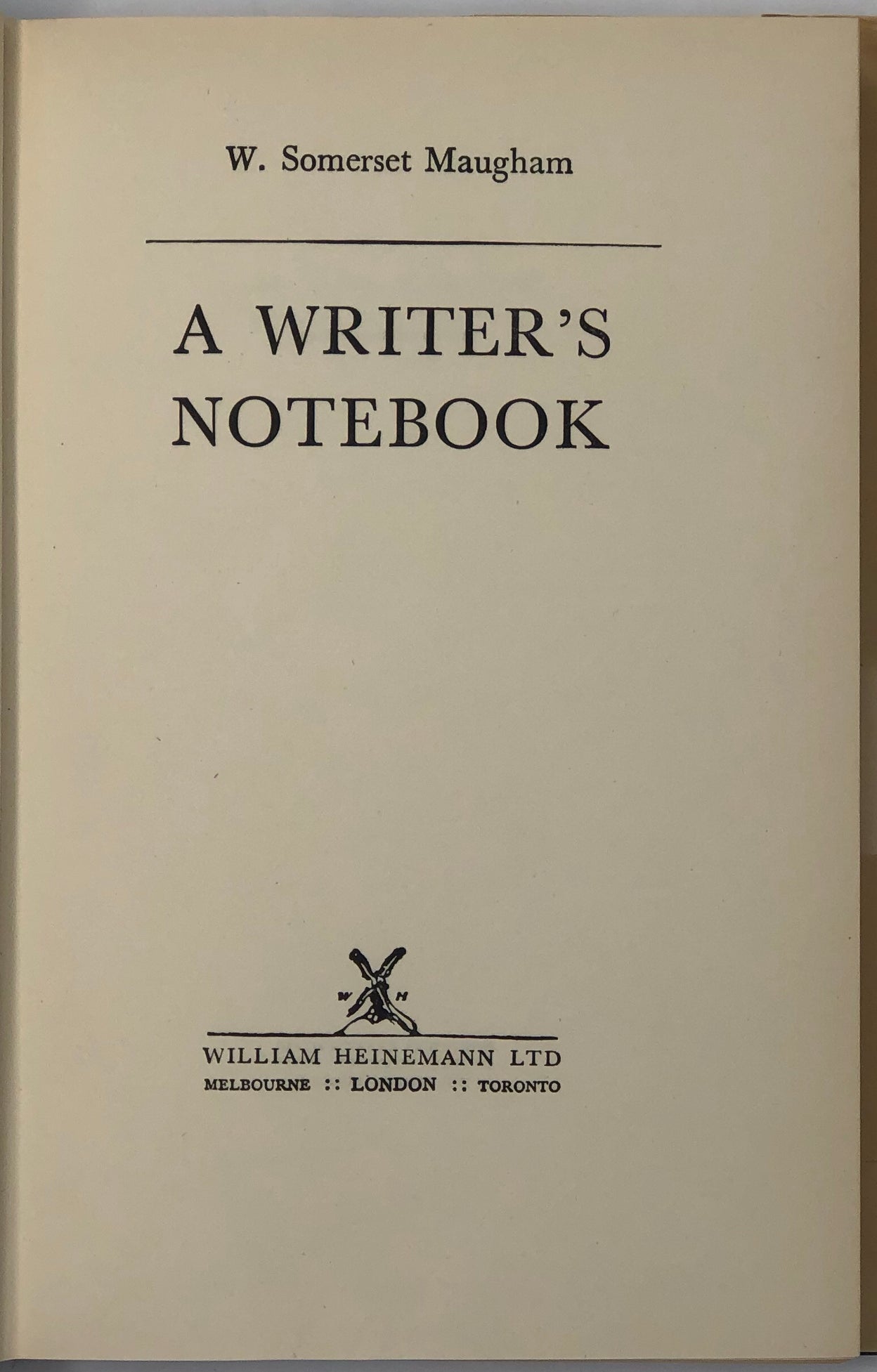 A Writer's Notebook.