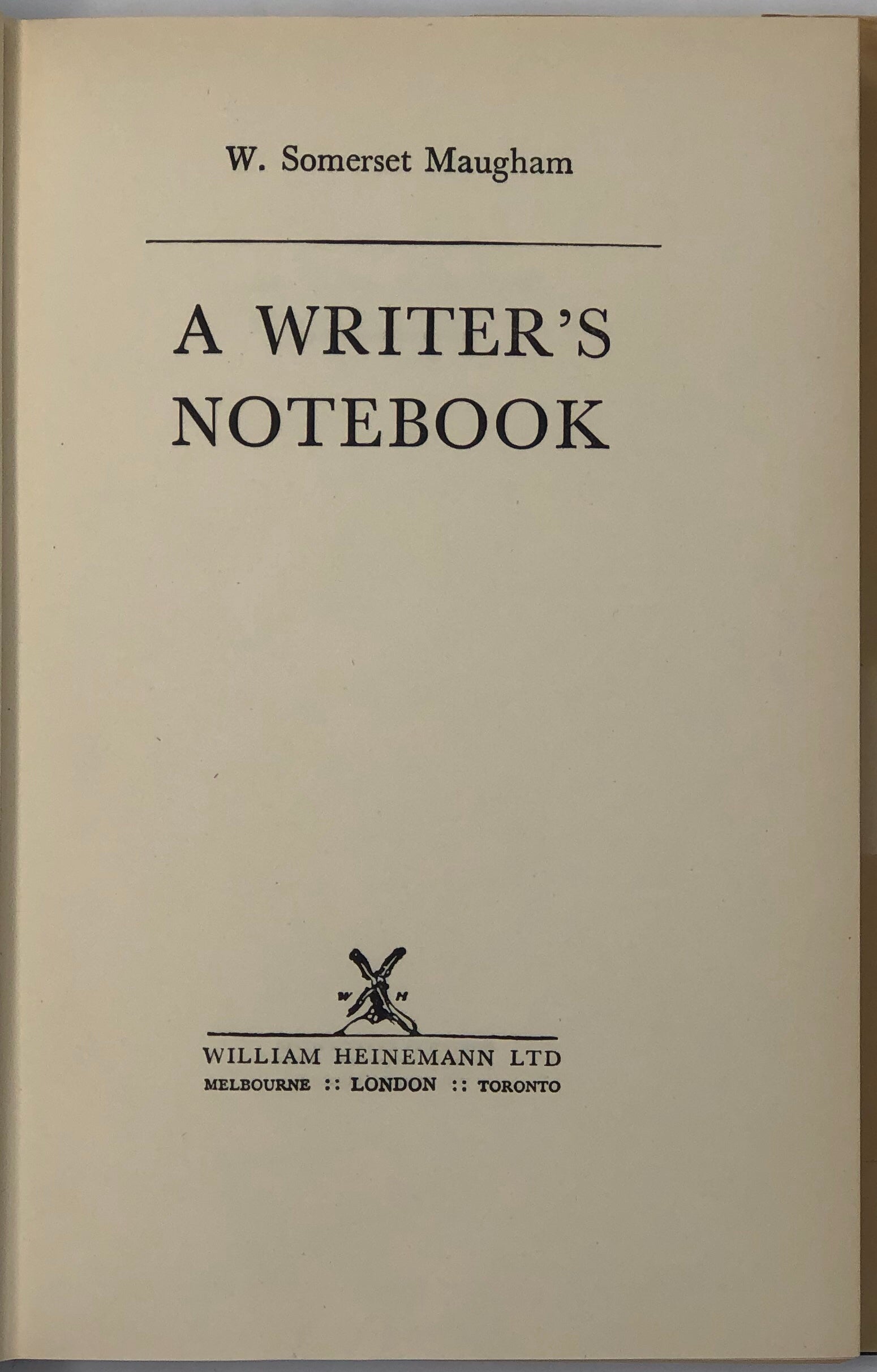 A Writer's Notebook.