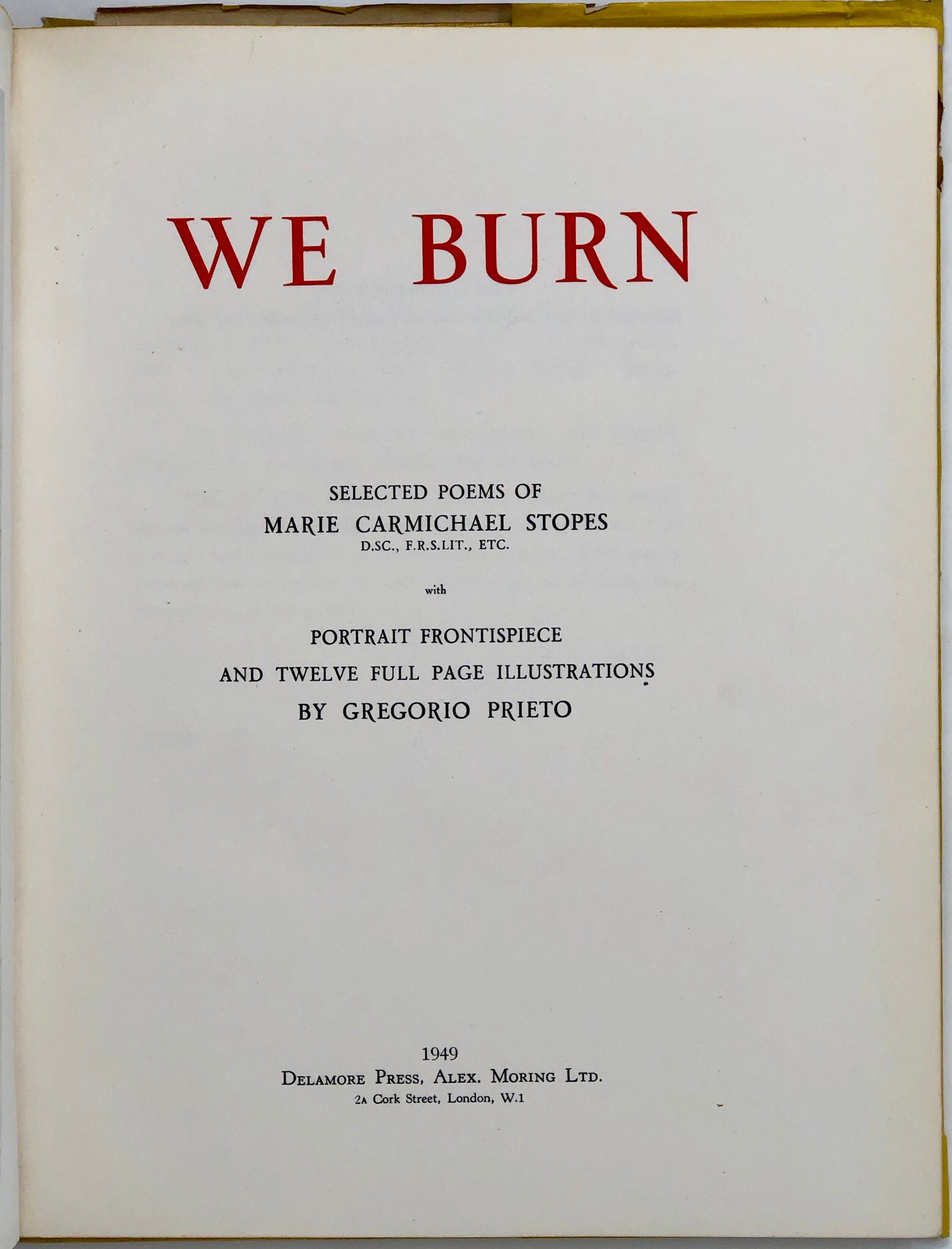We Burn. Selected poems.