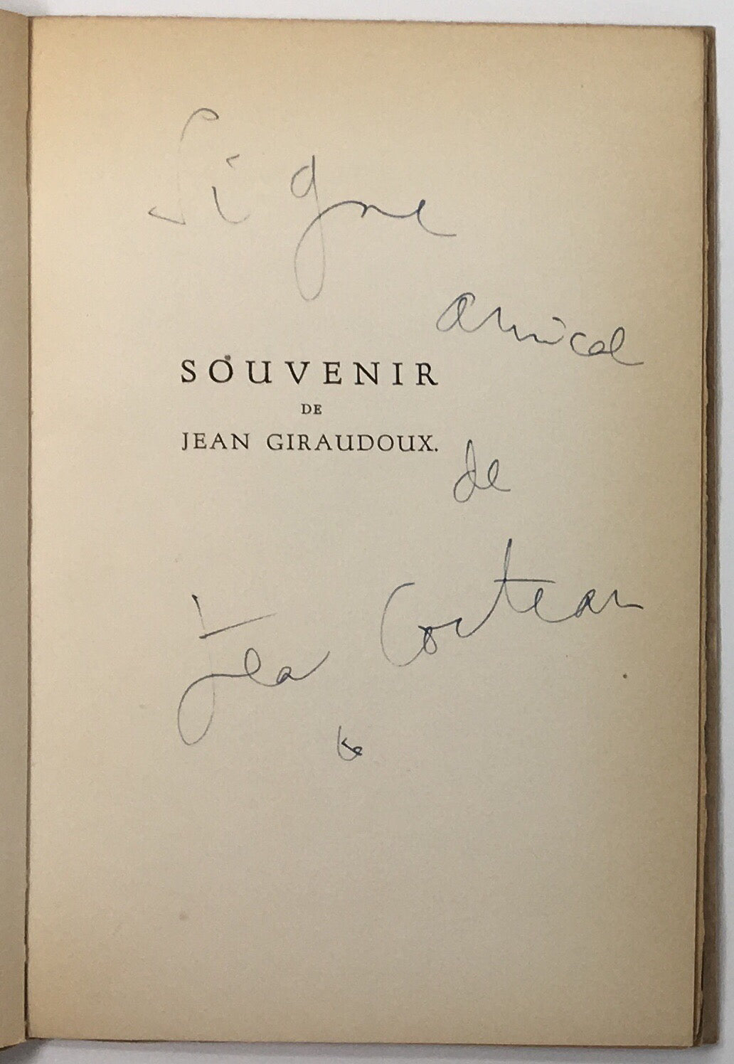 Souvenir de Jean Giraudoux.