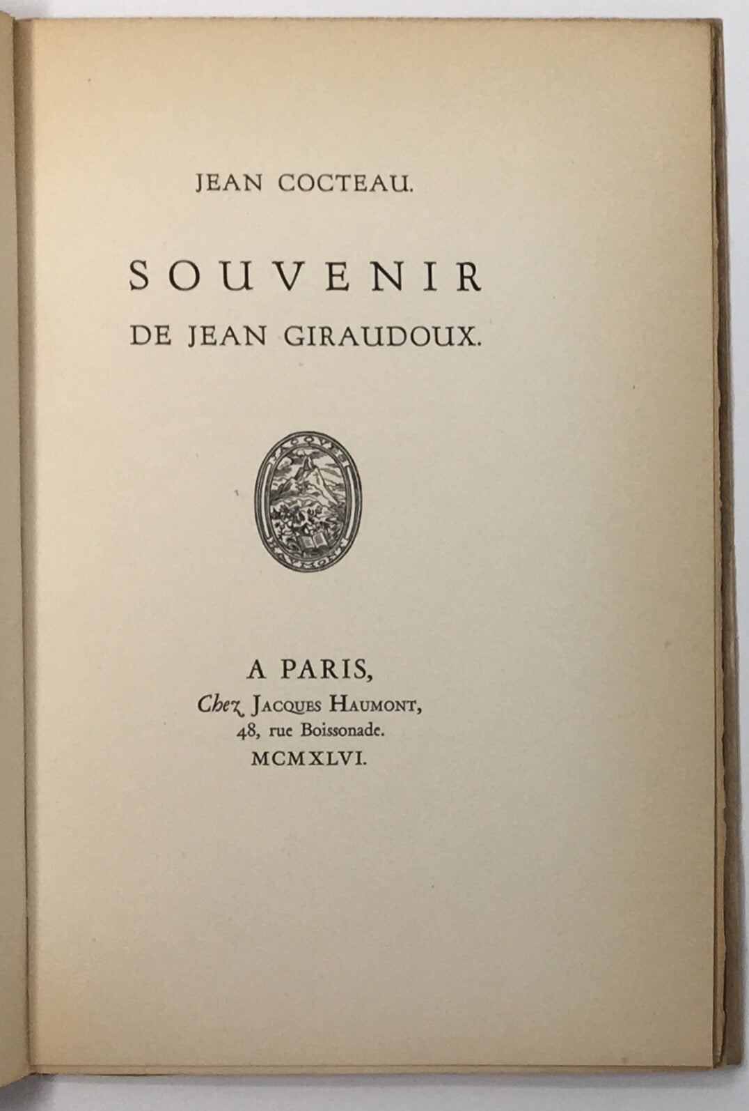 Souvenir de Jean Giraudoux.