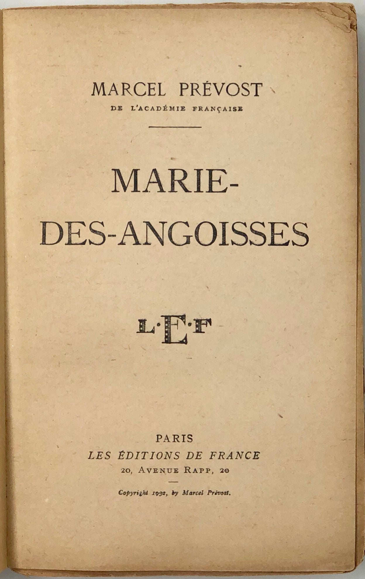 Bonnes feuilles de Marie-des-Angoisses.