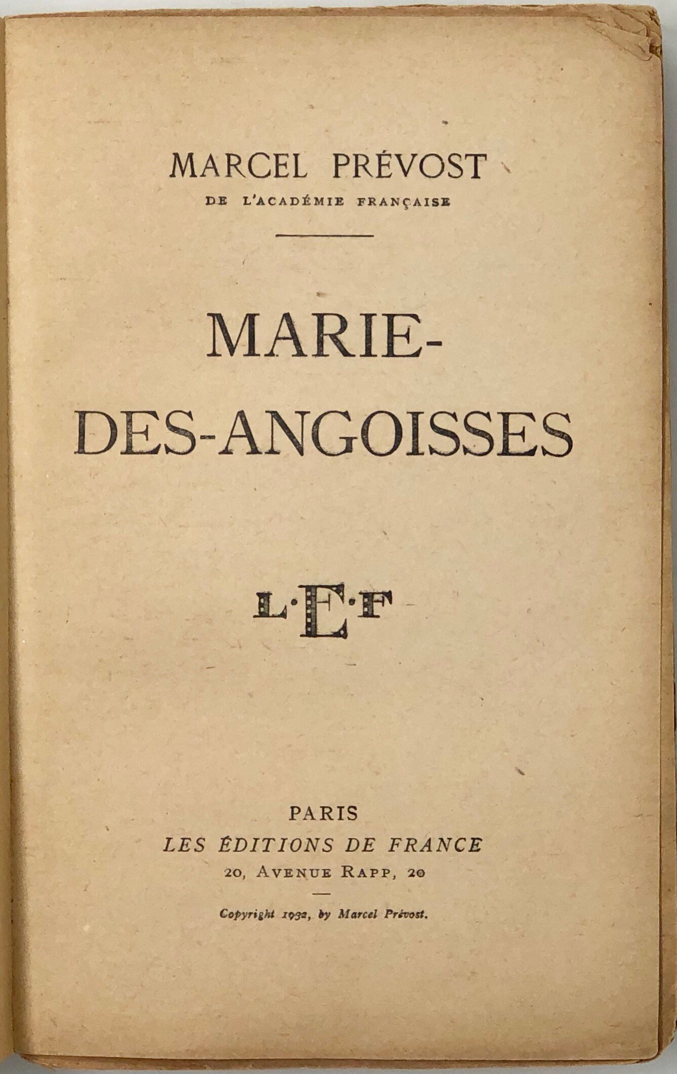 Bonnes feuilles de Marie-des-Angoisses.