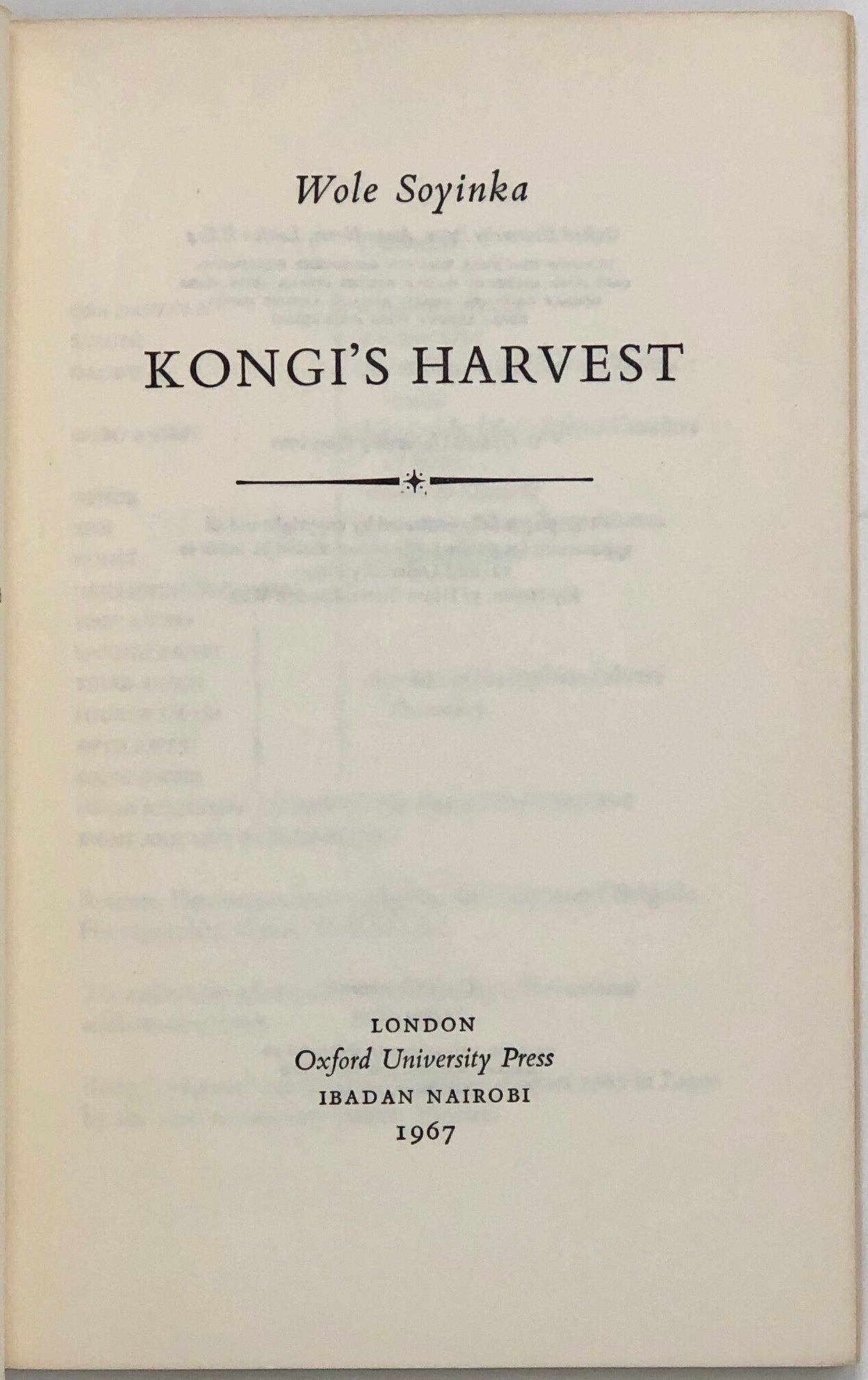 Kongi's Harvest.