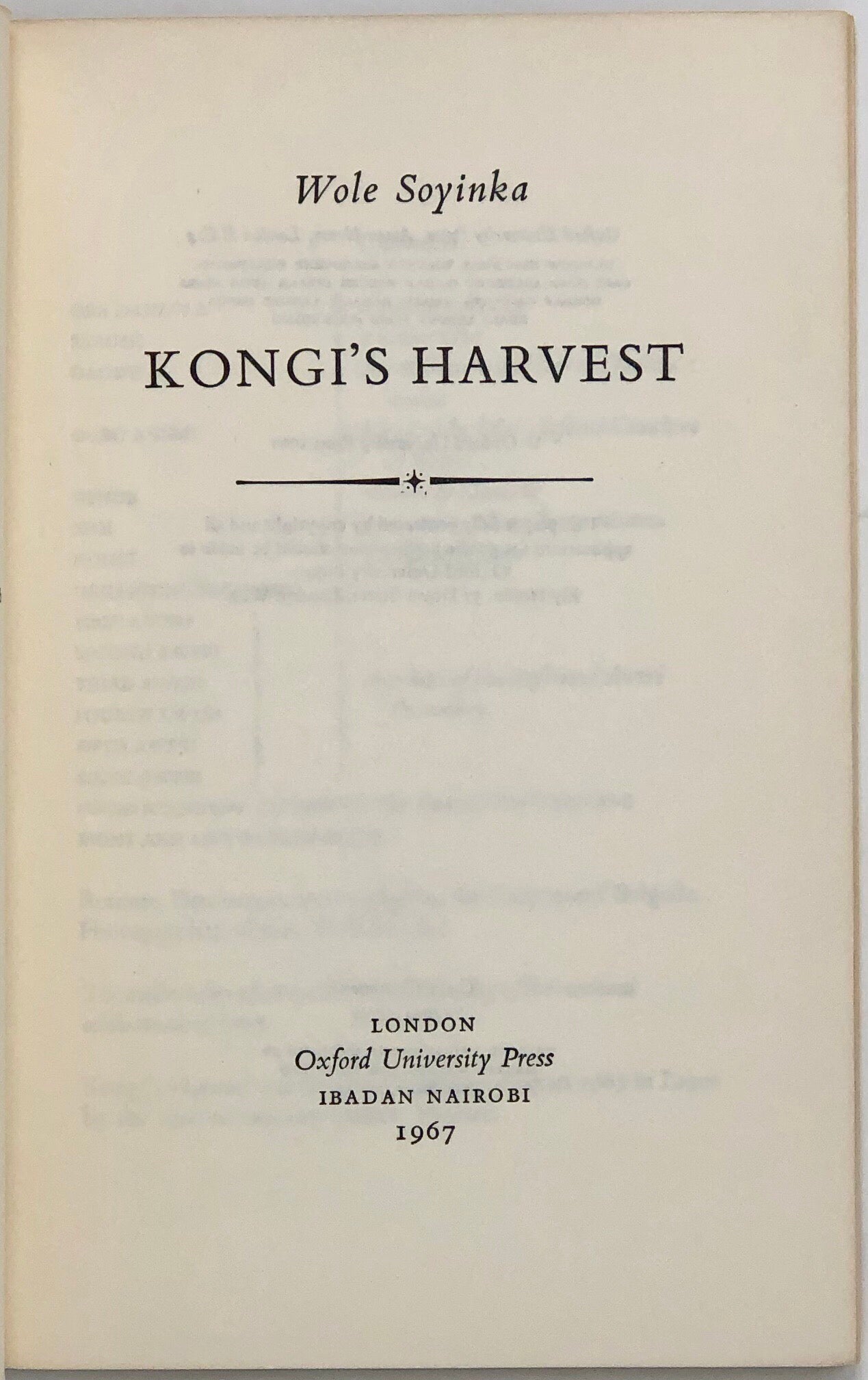 Kongi's Harvest.