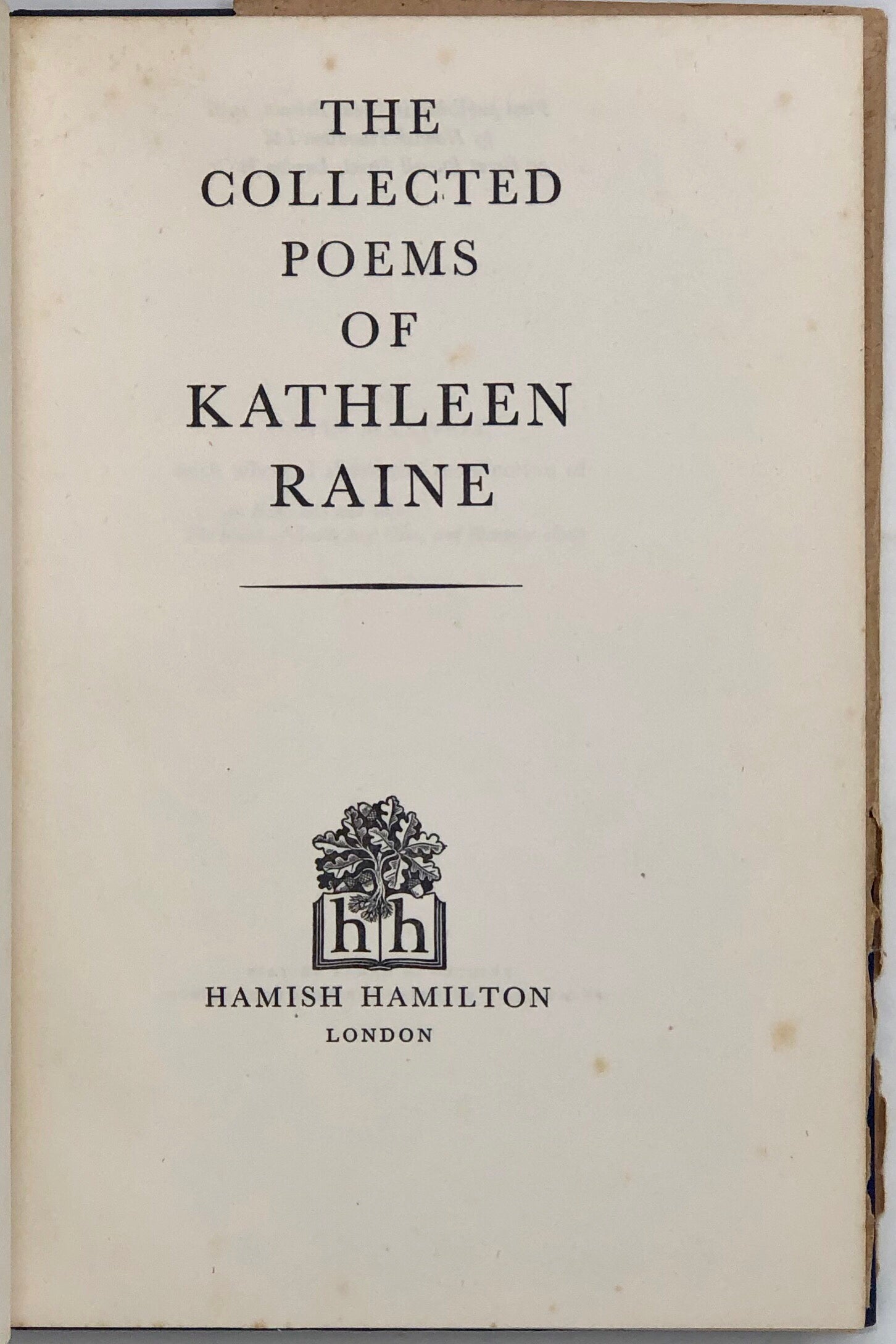 The Collected Poems of Kathleen Raine.