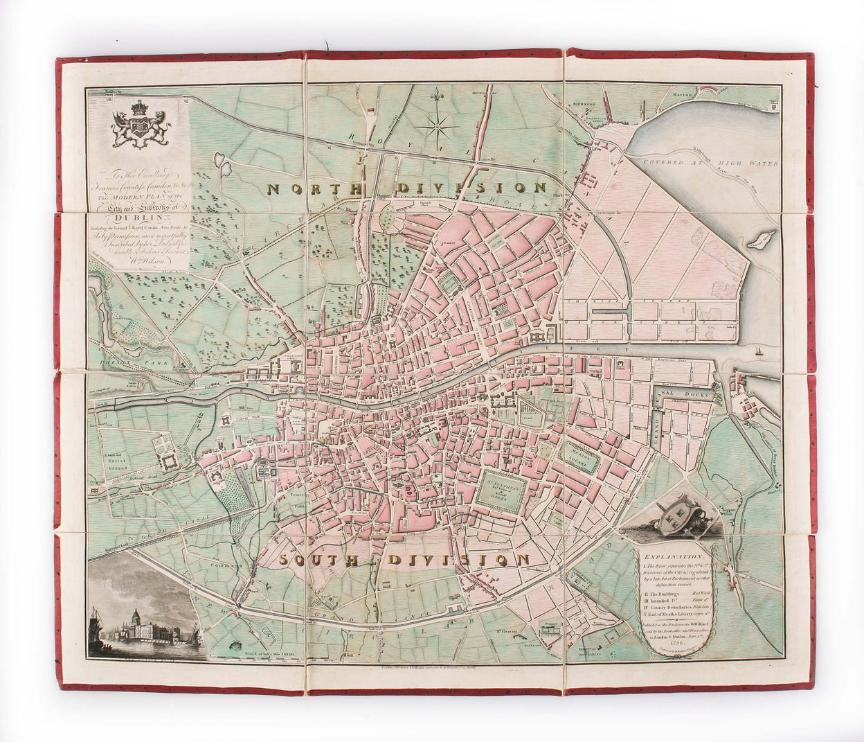 [Untitled Plan of Dublin] To Her Excellency Frances Countess Camden, &c. &c. &c. this Modern Plan of the City and Environs of Dublin. Including the Grand & Royal Canals, New Docks, &c … is … most respectfully inscribed ...
