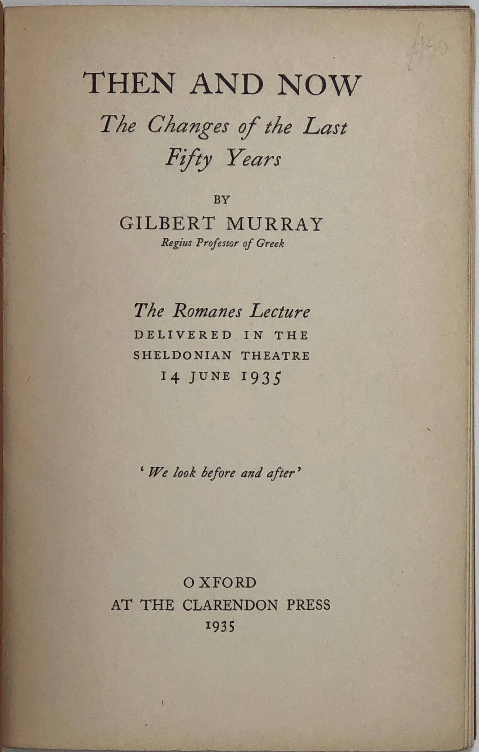 Then and Now. The Changes of the Last Fifty Years.