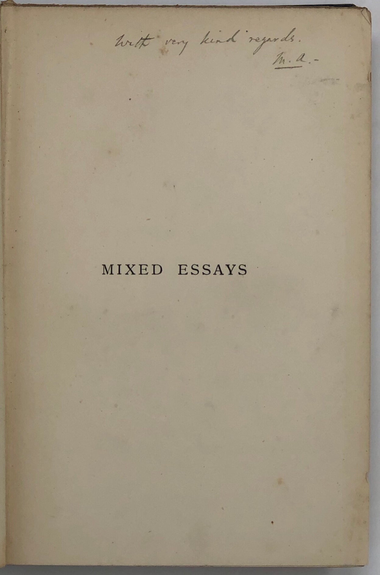 Mixed Essays.