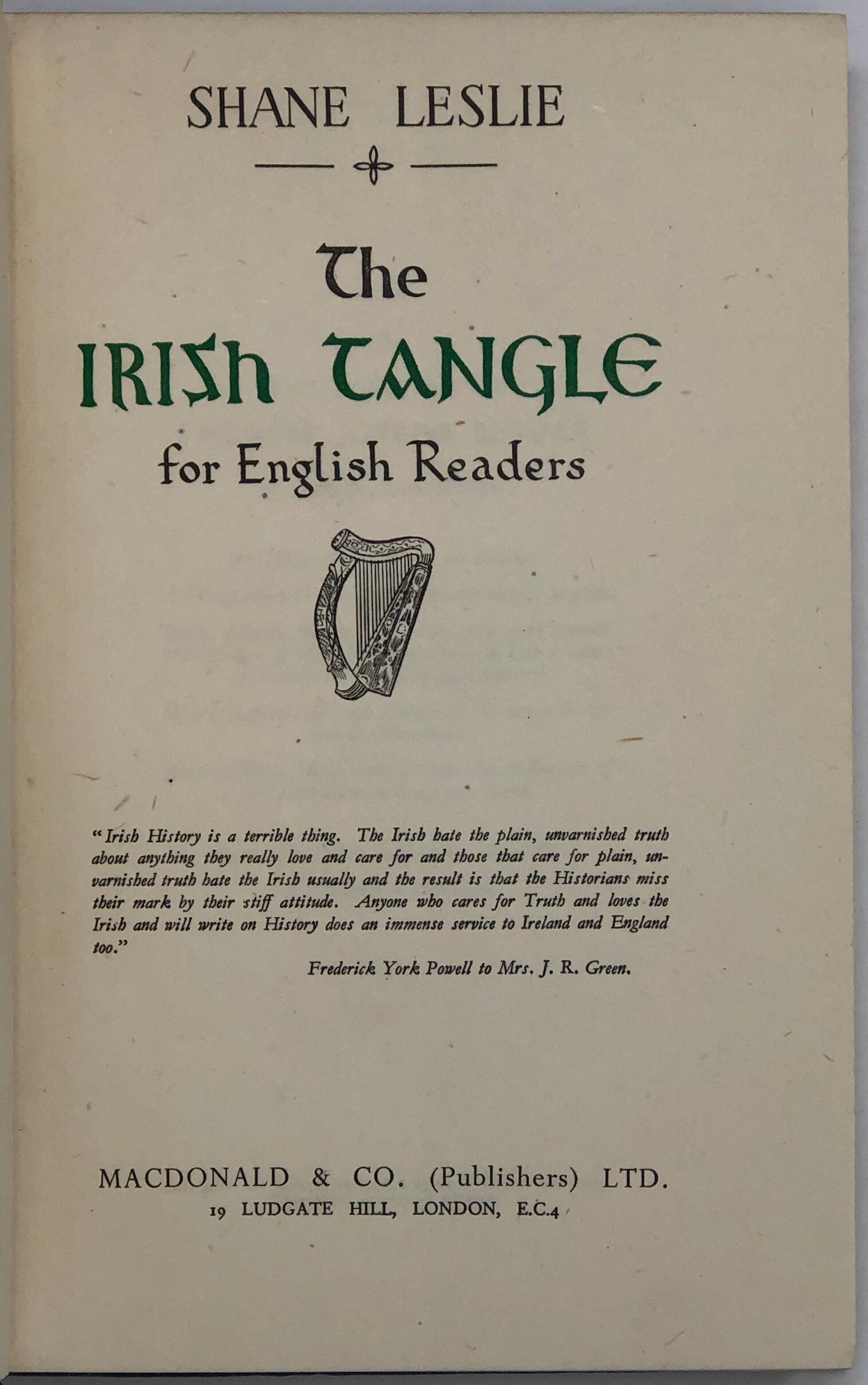 The Irish Tangle for English Readers.