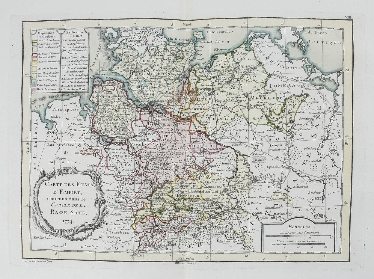 Atlas Elementaire ou l'on voit sur des Cartes et des Tableaux relatifs a l'Object l'Etat actuel de la Constitution Politique de l'Empire d'Alemagne ...