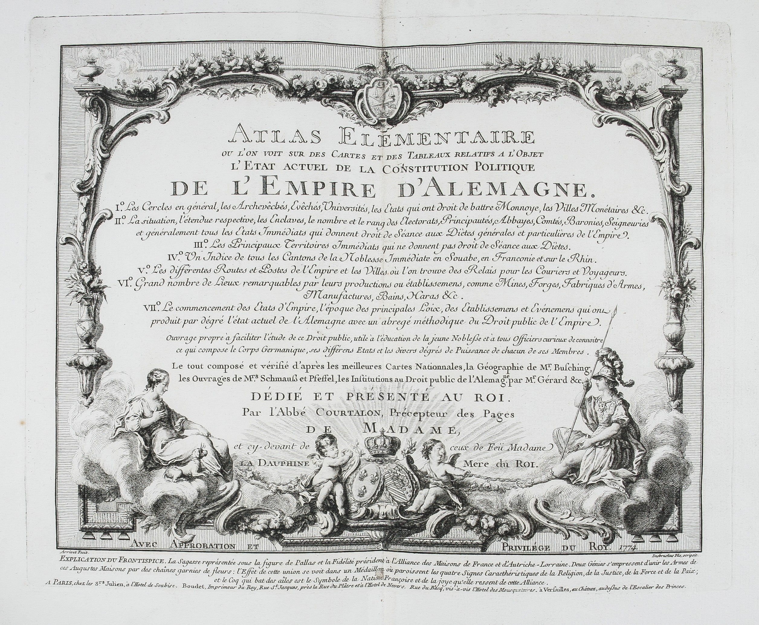 Atlas Elementaire ou l'on voit sur des Cartes et des Tableaux relatifs a l'Object l'Etat actuel de la Constitution Politique de l'Empire d'Alemagne ...