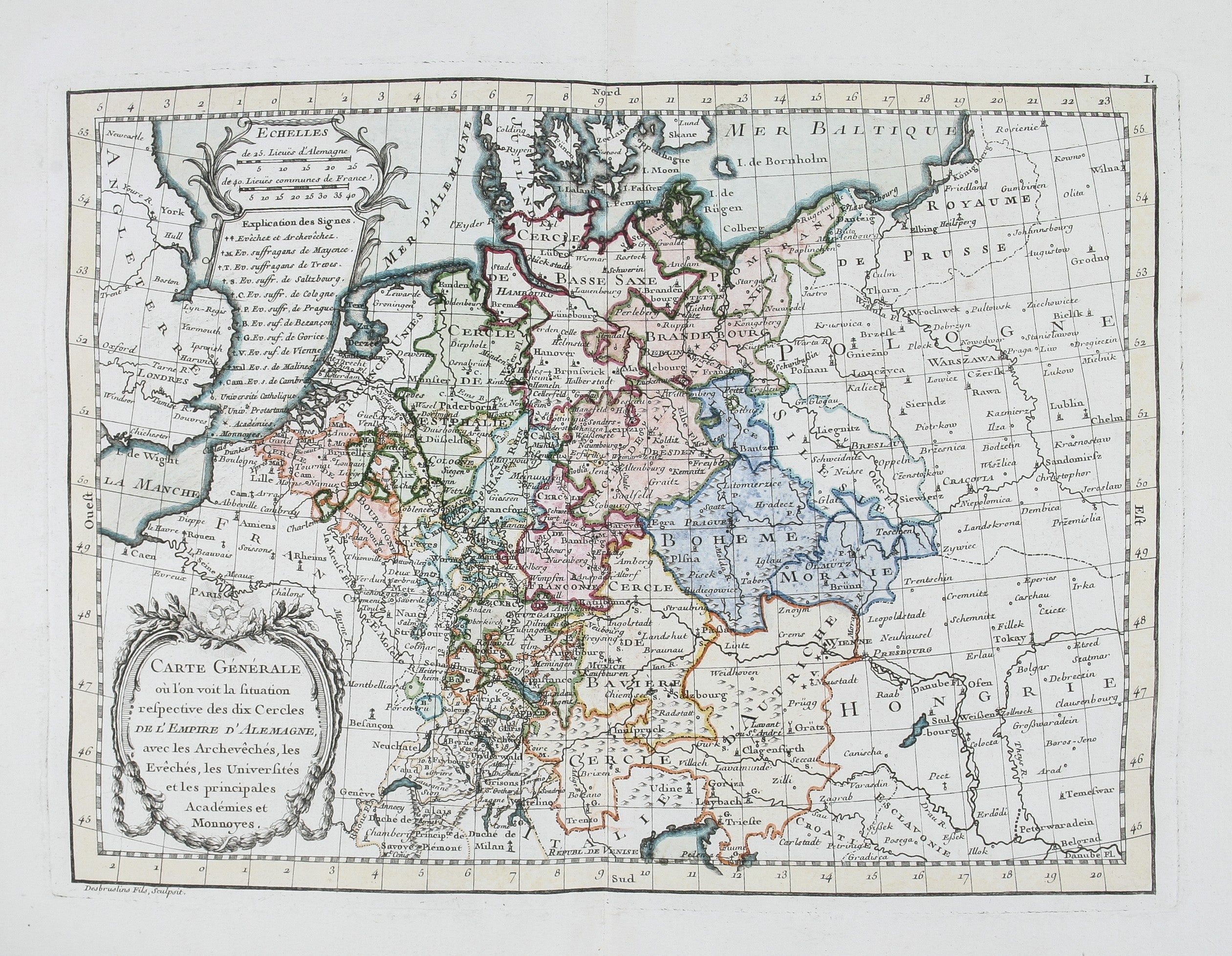 Atlas Elementaire ou l'on voit sur des Cartes et des Tableaux relatifs a l'Object l'Etat actuel de la Constitution Politique de l'Empire d'Alemagne ...