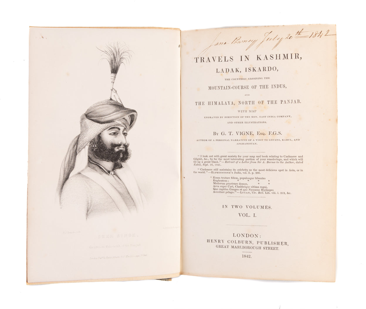 Travels in Kashmir, Ladak, Iskardo. The Countries adjoining the Mountain Course of the Indus, and the Himalaya, North of the Panjab.