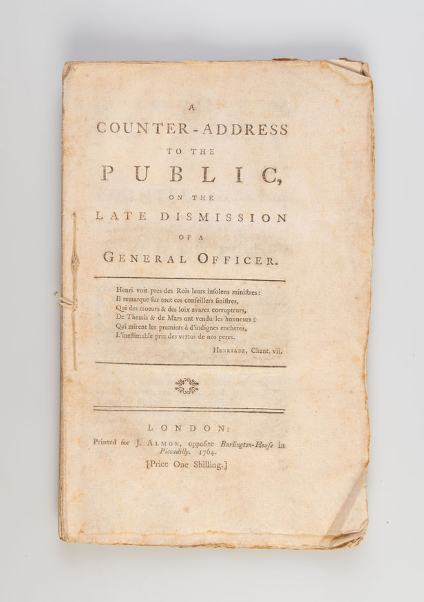 A counter-address to the Public on the late admission of a General Officer.