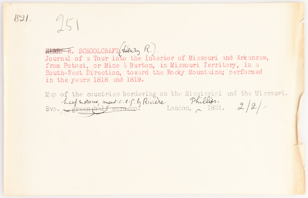 Journal of a tour into the interior of Missouri and Arkansaw