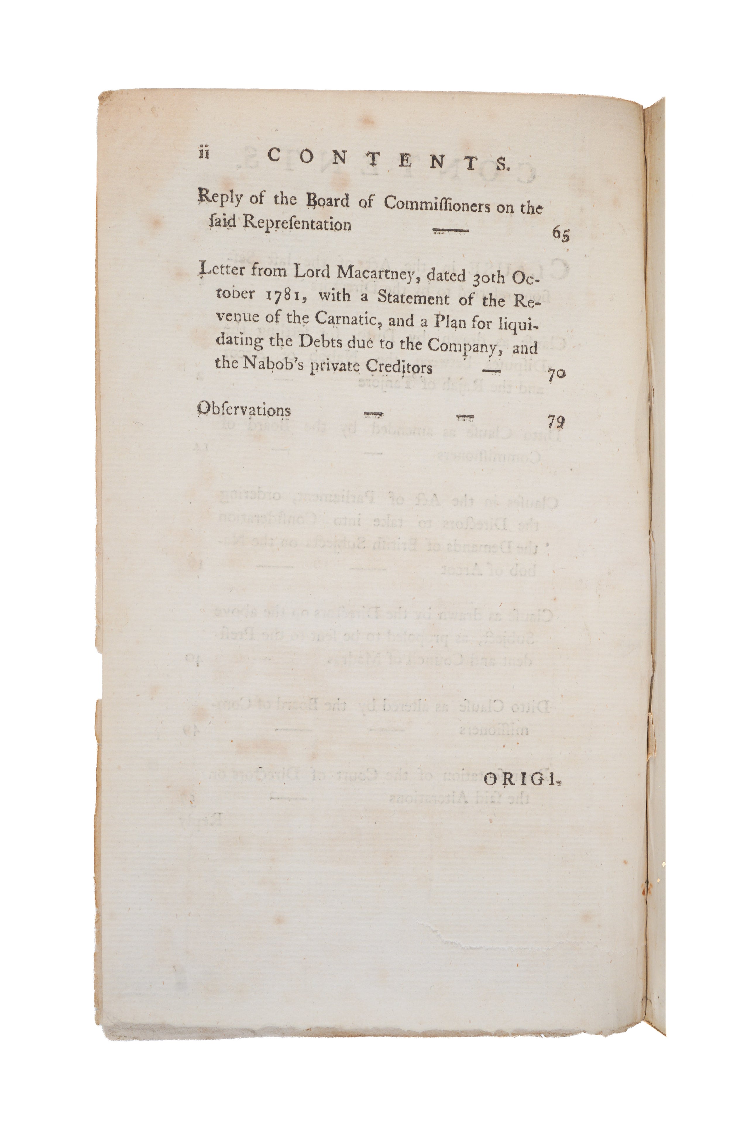 Original Papers relative to the rights and pretensions of the Nabob of Arcot, and the Rajah of Tanjore, and to the Demands of British Subjects on the Nabob of Arcot.