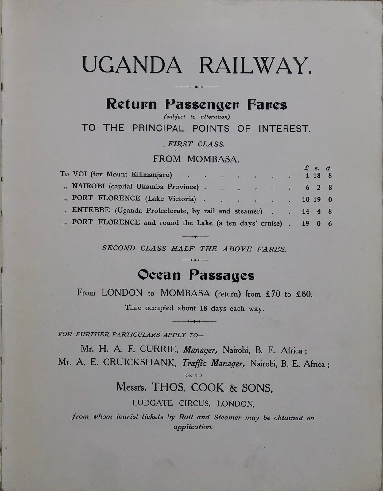 The Uganda Railway, British East Africa