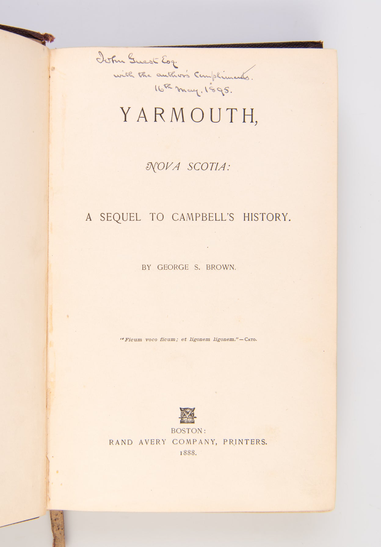 Yarmouth, Nova Scotia: A Sequel to Campbell's history.