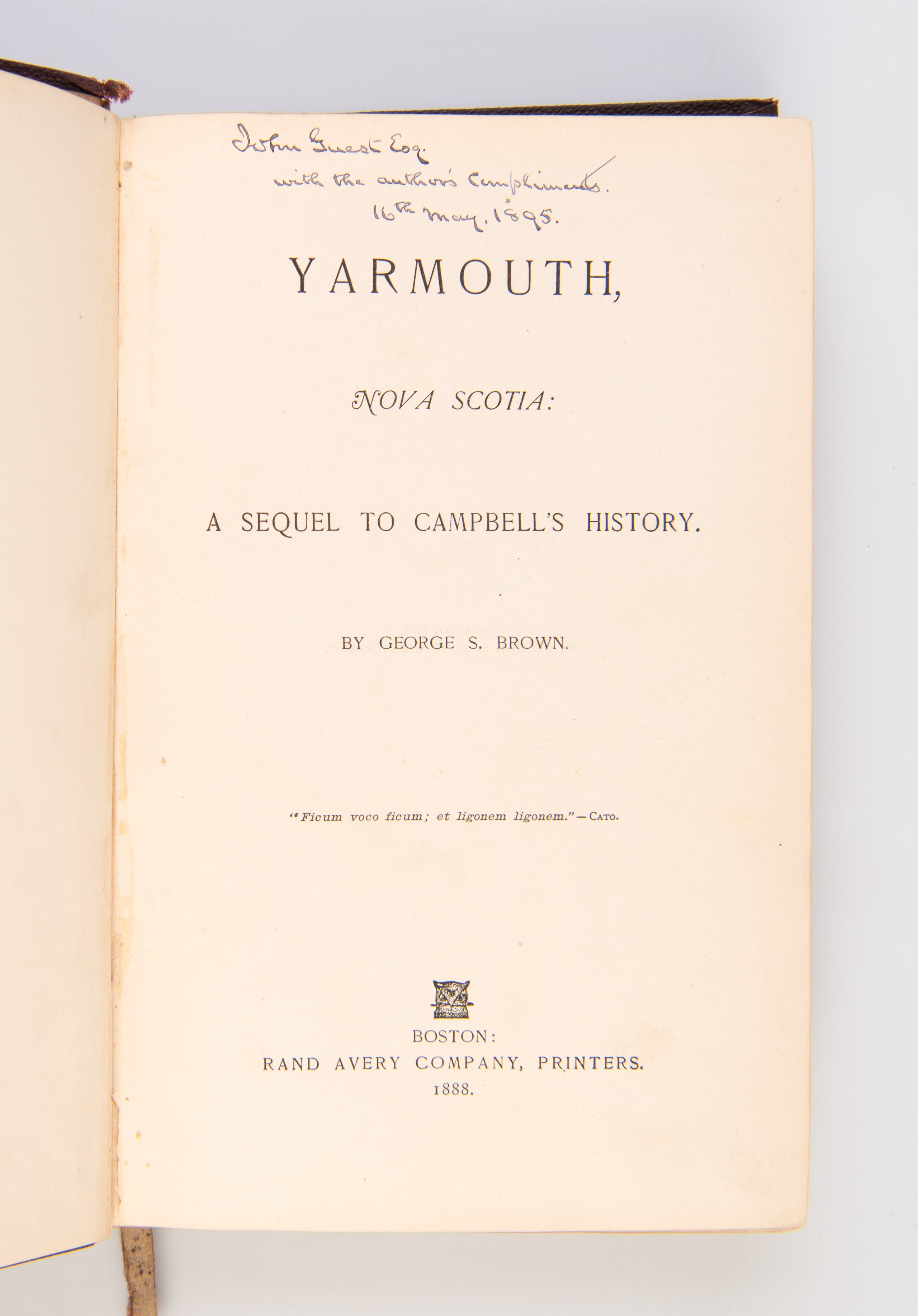 Yarmouth, Nova Scotia: A Sequel to Campbell's history.