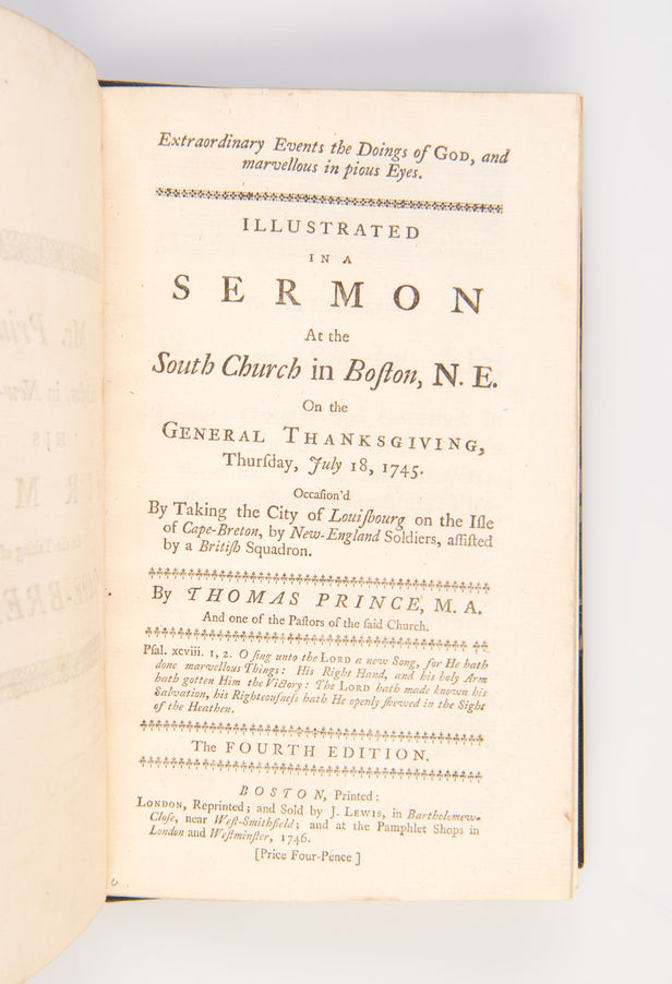 Extraordinary Events, the Doings of God and Marvellous in Pious Eyes - A Sermon