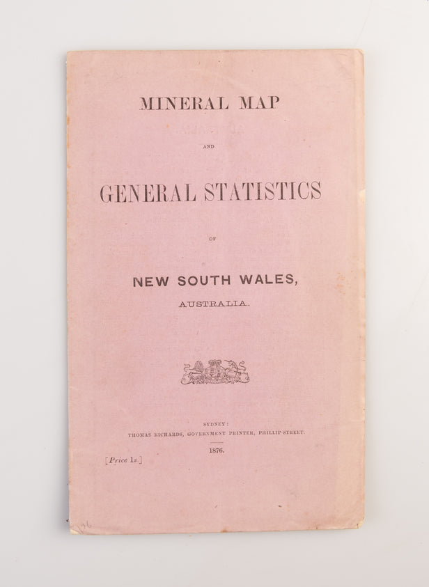 Mineral Map and General Statistics of New South Wales, Australia.