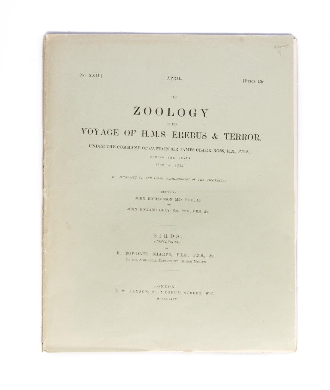 Ichthyology of the Voyage of H.M.S. Erebus & Terror,