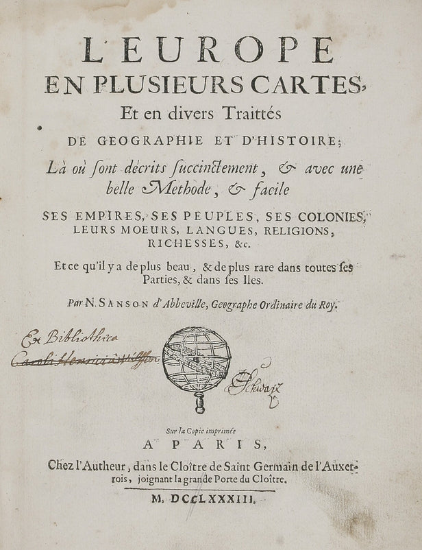 L'Europe en plusieurs cartes, et en divers traittes de geographe et d'historie...