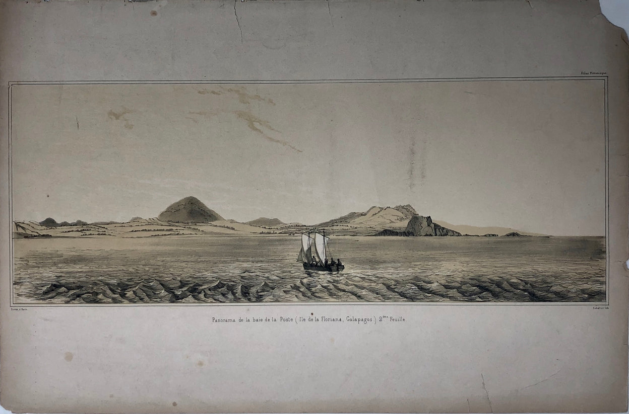 Panorama de la baie de la Poste (Ile de la Floriana, Galapagos).