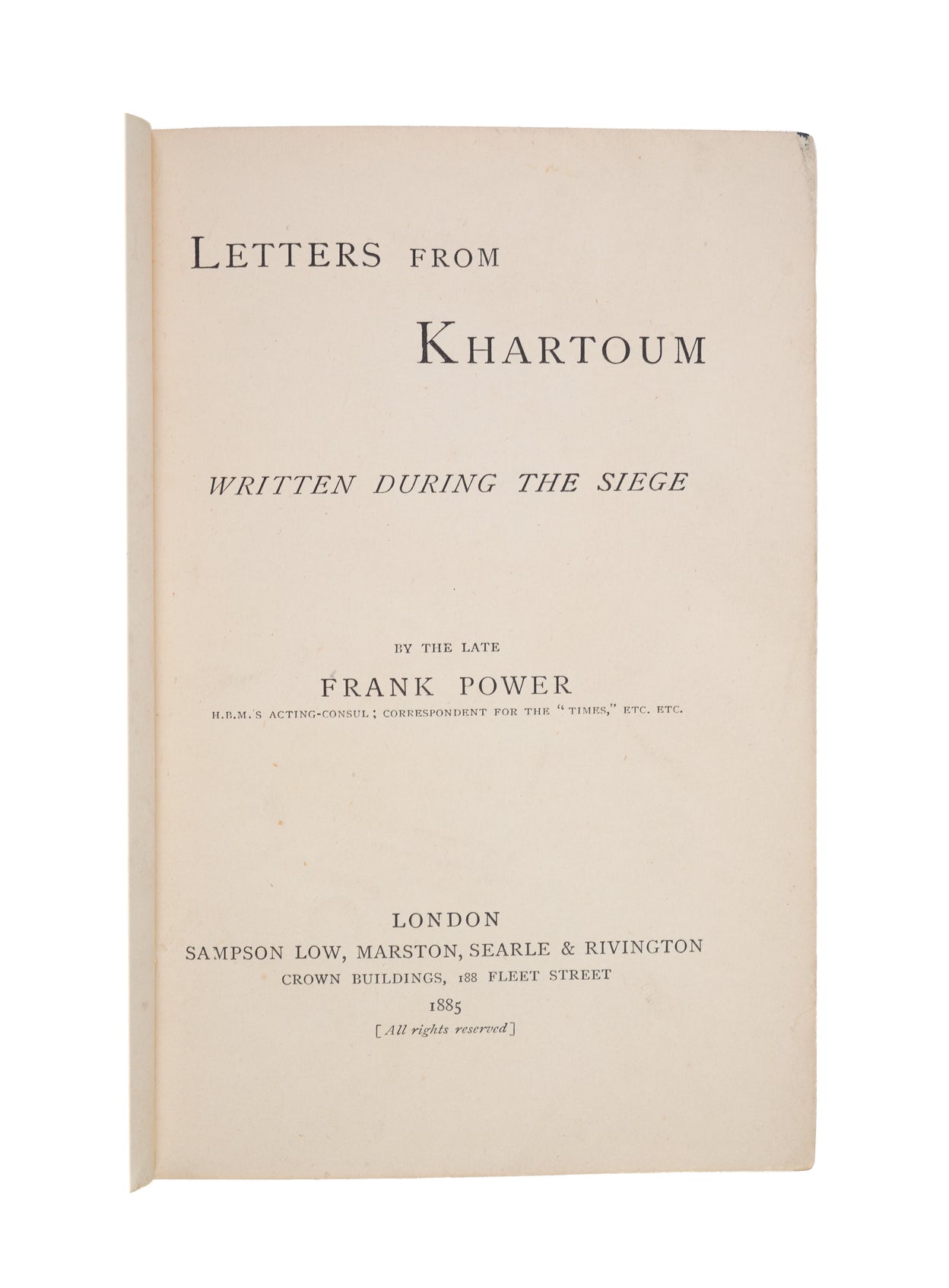 Letters from Khartoum.