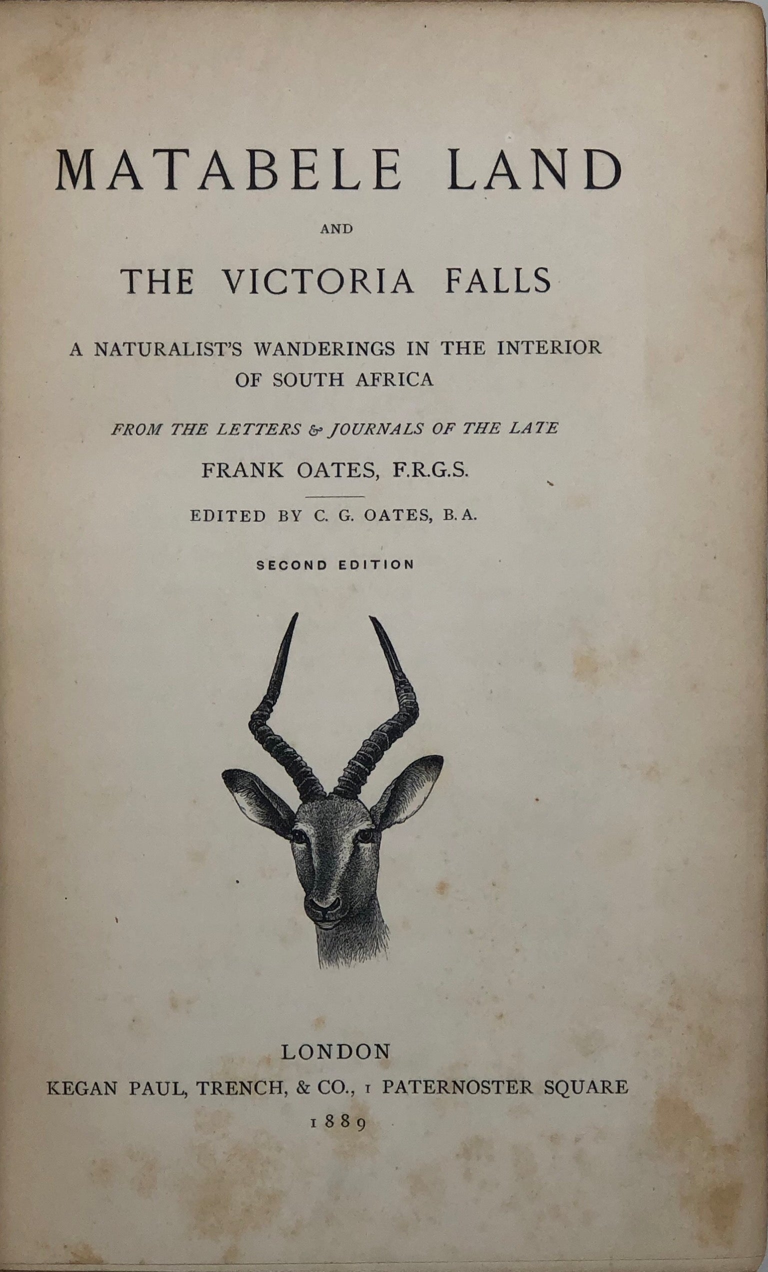 Matabeleland and the Victoria Falls.