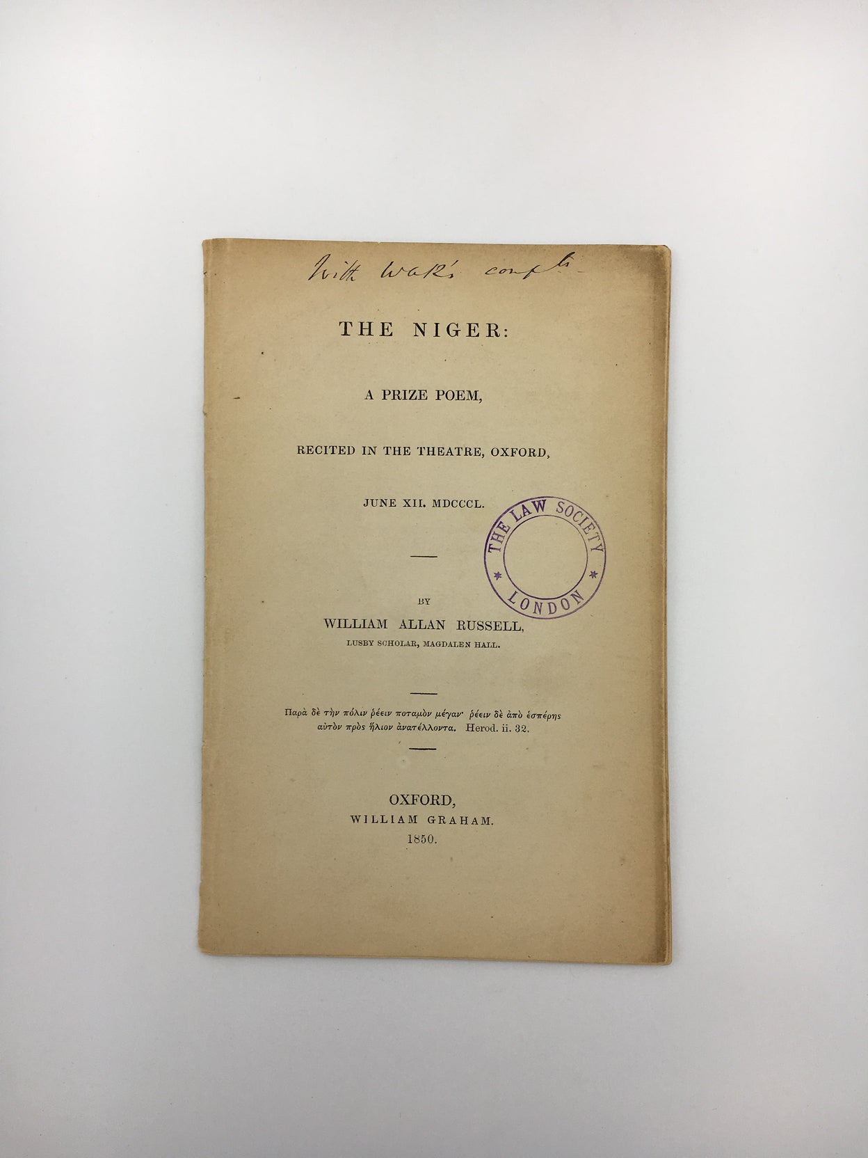 The Niger: A Prize Poem,
