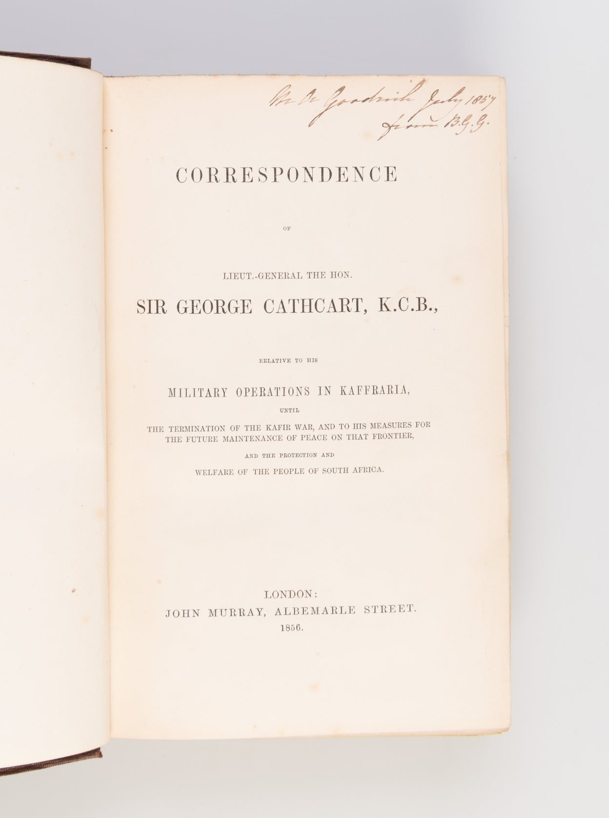 Correspondence ... relative to the Military Operations in Kaffaria, until the termination of the Kaffir War,