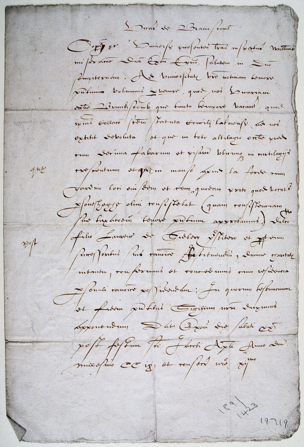 Copy of an English 13th century document, written c.