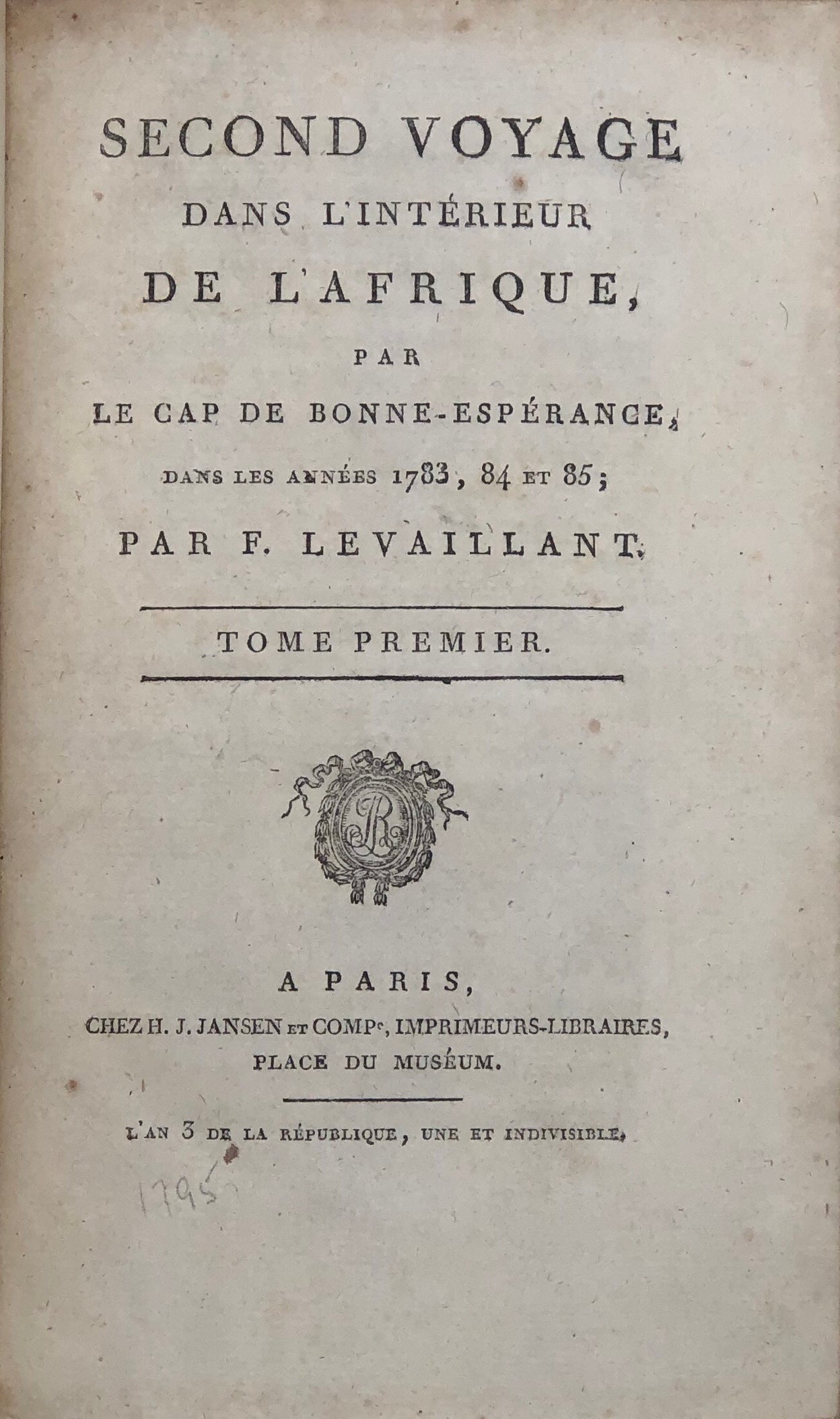 Second Voyage dans l'Intérieur de l'Afrique,